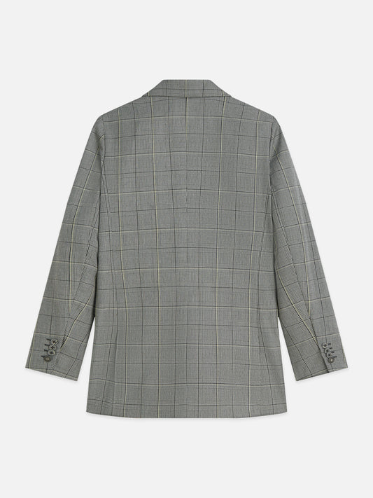 Dim Gray בלייזר לנשים Checked Oversized SCOTCH & SODA