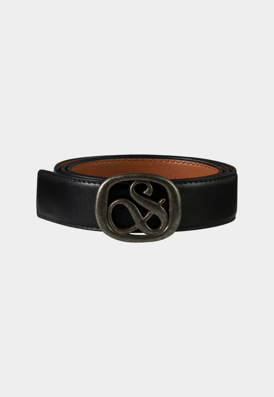 Black CORE REVERSIBLE AMPERSAND BELT חגורה SCOTCH & SODA