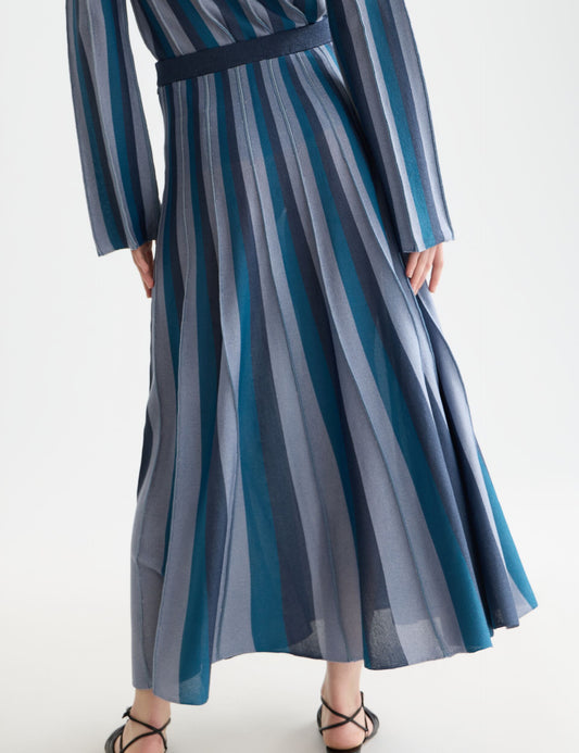 Lavender PLEATED STRIPE KNITTED MIDI SKIRT חצאית מידי SCOTCH & SODA