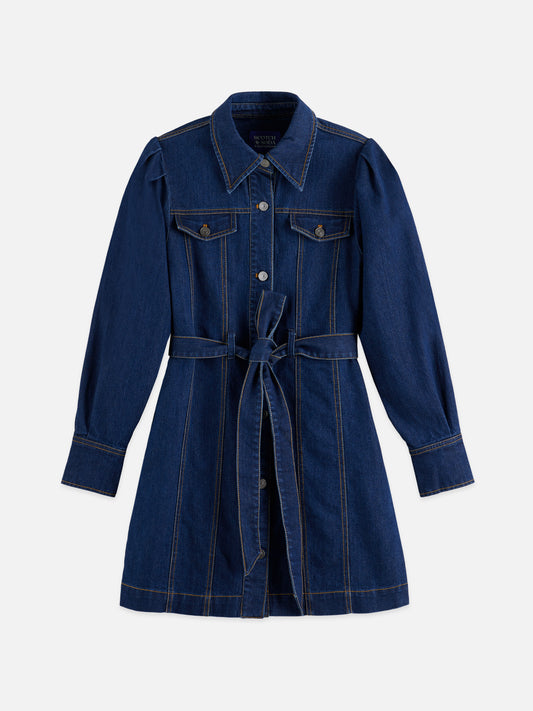 Midnight Blue שמלת ג'ינס מיני לנשים Fitted Denim Western SCOTCH & SODA