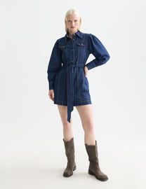 White Smoke שמלת ג'ינס מיני לנשים Fitted Denim Western SCOTCH & SODA