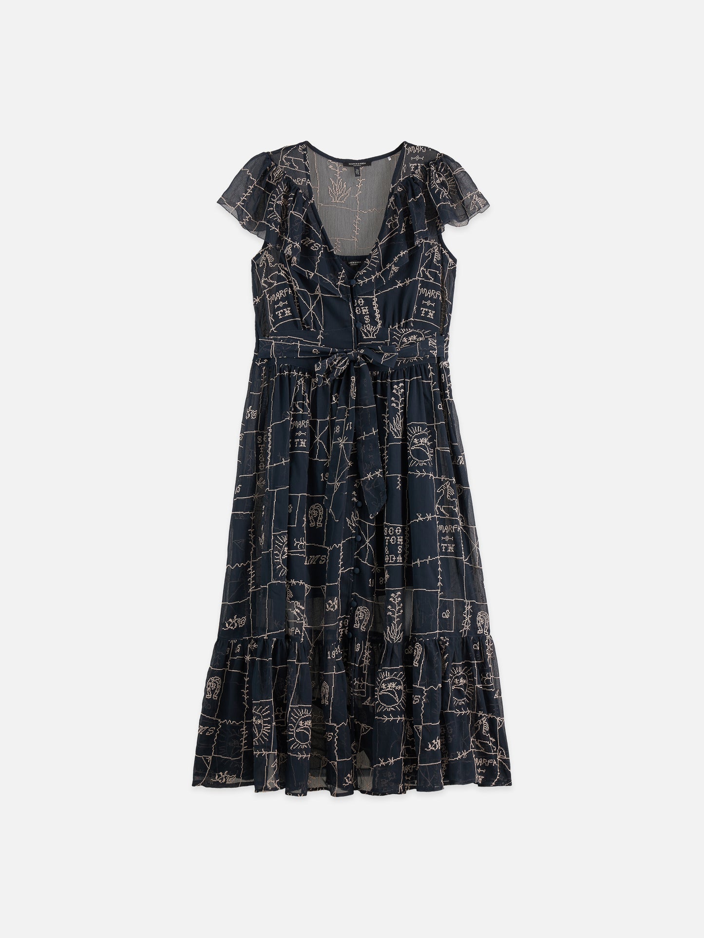 Dark Slate Gray שמלת מידי לנשים Cross SCOTCH & SODA