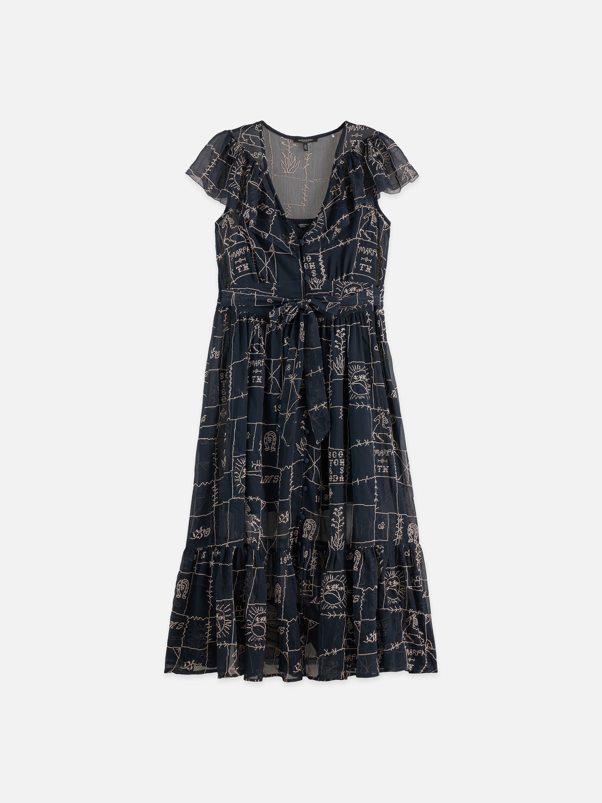 Dark Slate Gray שמלת מידי לנשים Cross SCOTCH & SODA