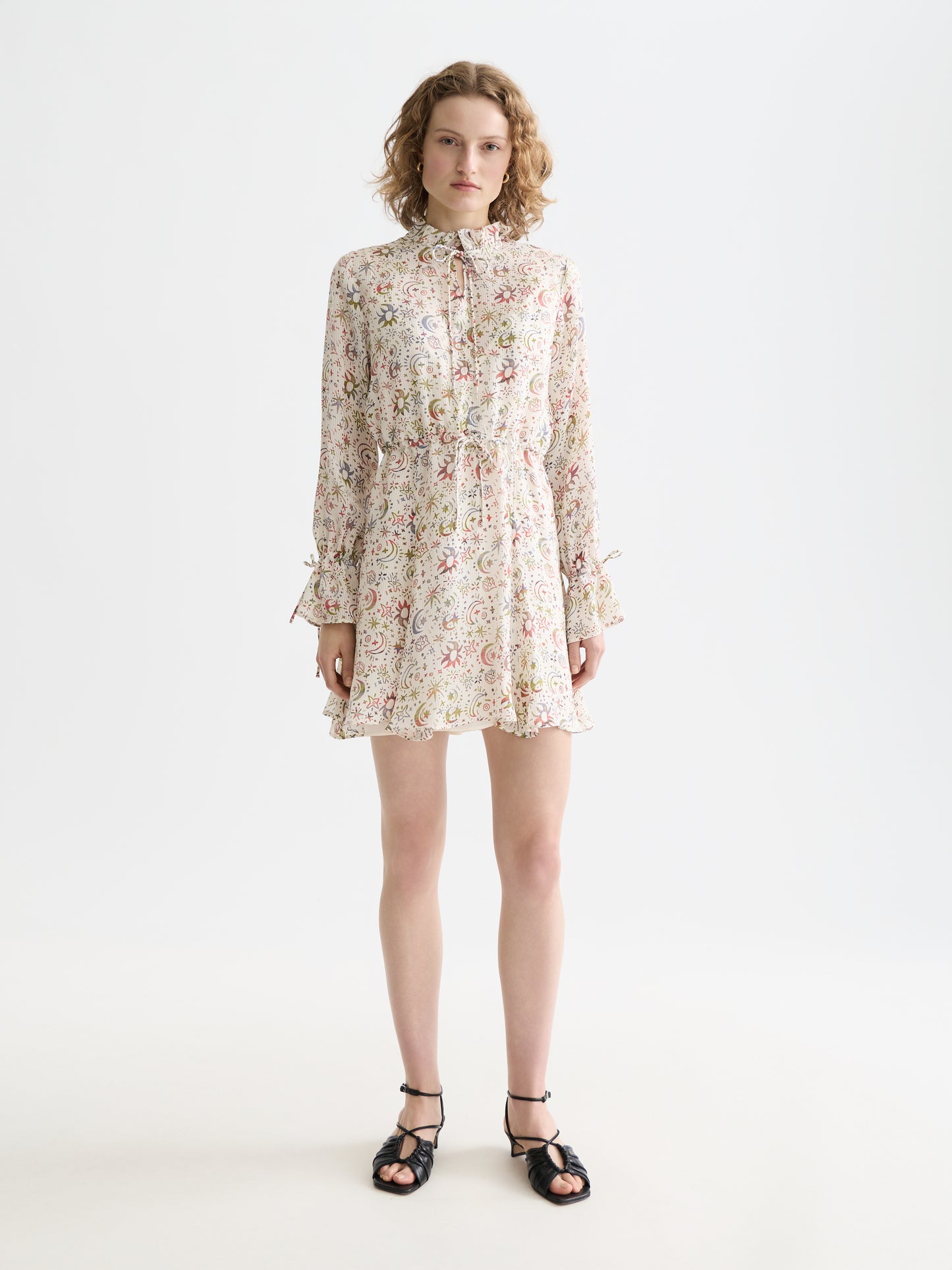 Seashell שמלת מיני לנשים Printed long sleeve SCOTCH & SODA