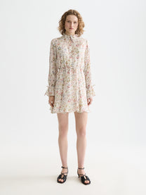 Seashell שמלת מיני לנשים Printed long sleeve SCOTCH & SODA