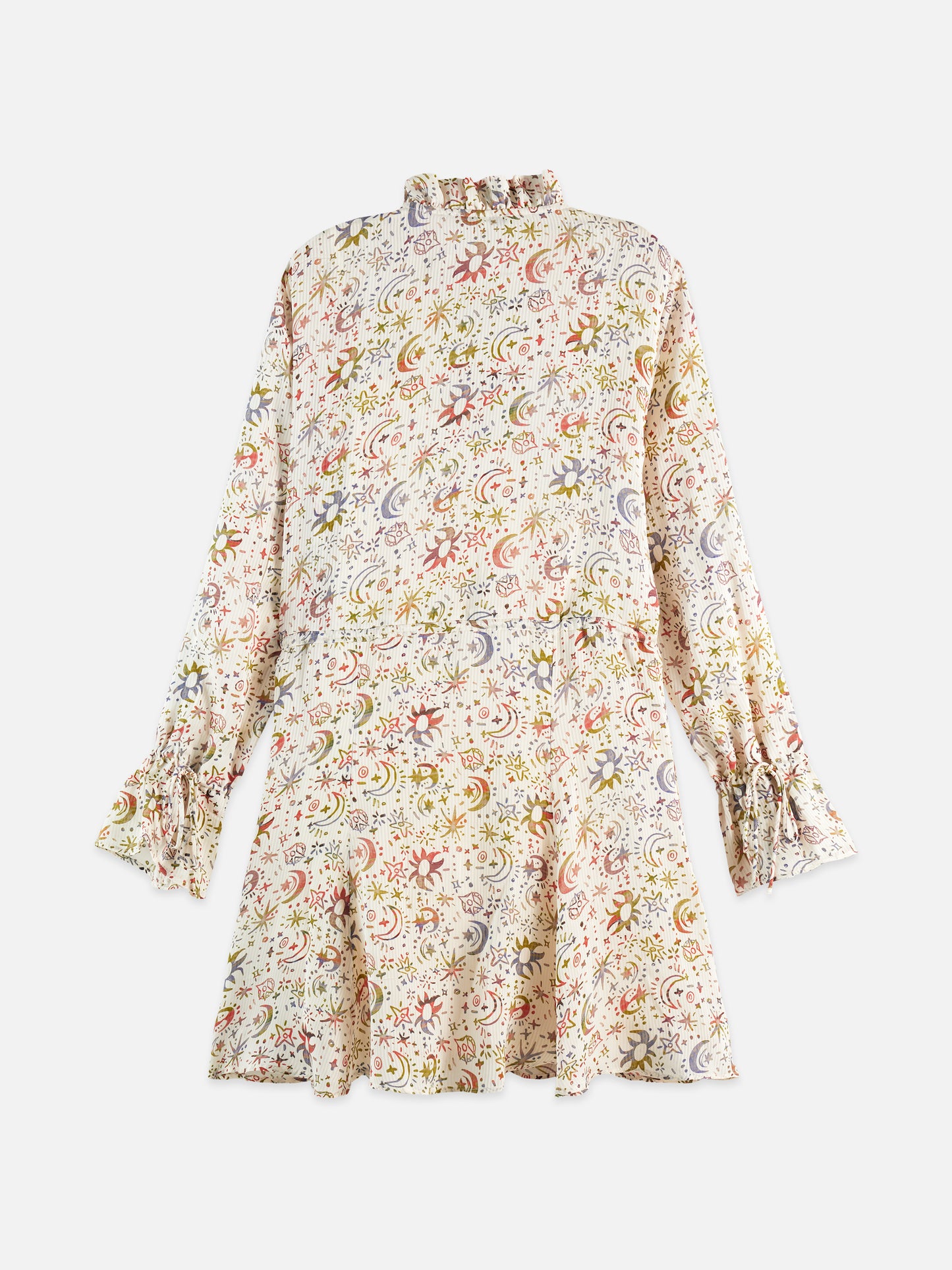 White Smoke שמלת מיני לנשים Printed long sleeve SCOTCH & SODA