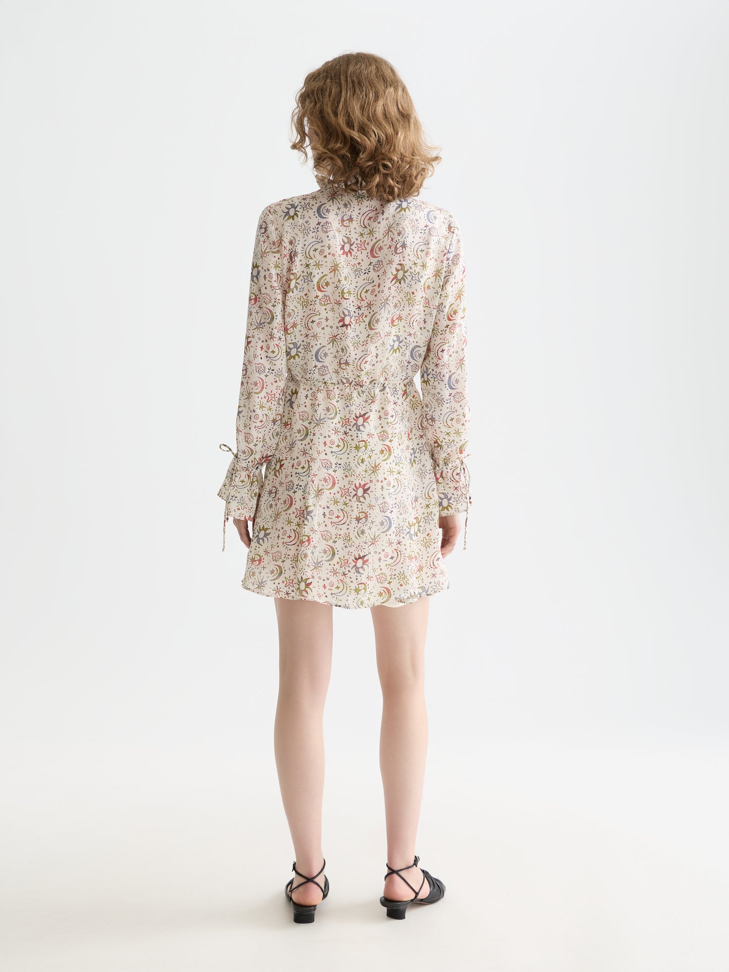 Lavender שמלת מיני לנשים Printed long sleeve SCOTCH & SODA