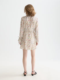 Lavender שמלת מיני לנשים Printed long sleeve SCOTCH & SODA