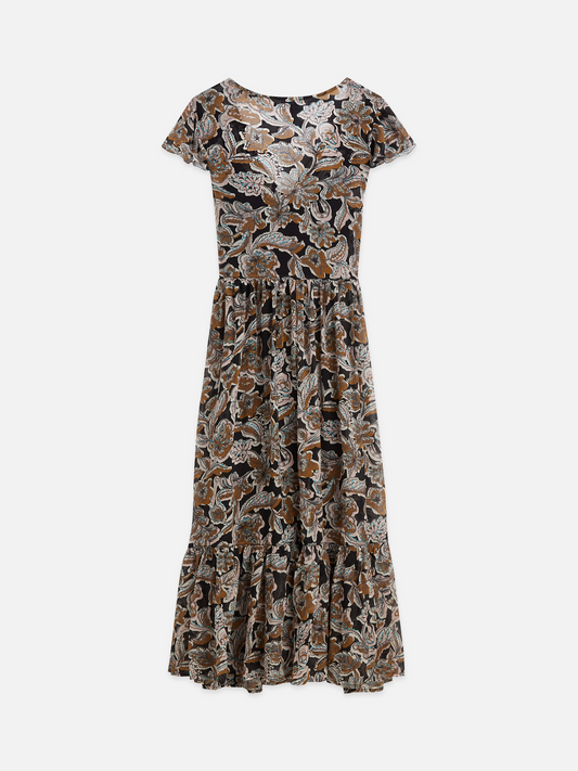 שמלת מידי לנשים Printed Chiffon Midi