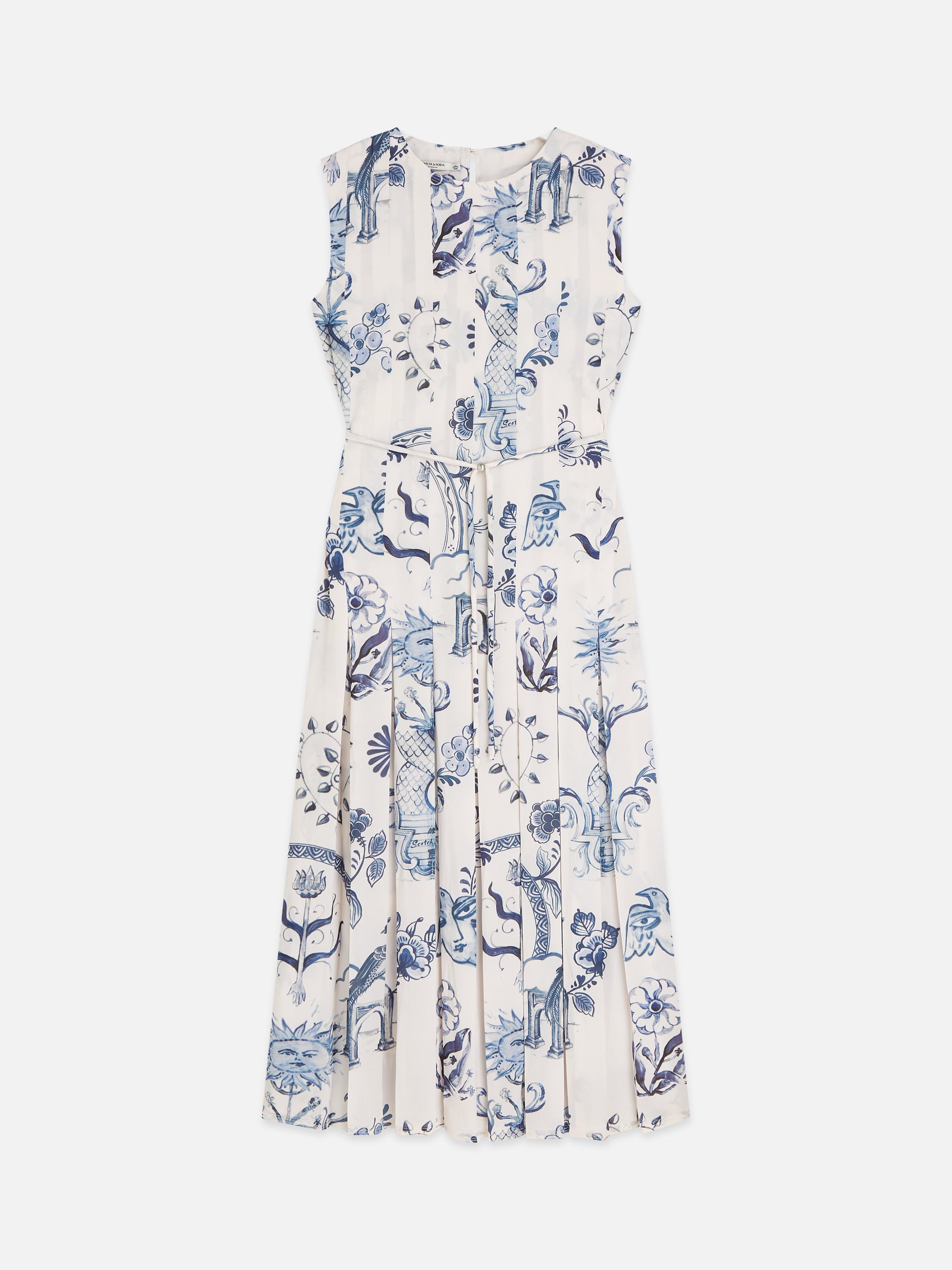 Lavender שמלת מידי לנשים Printed Pleated SCOTCH & SODA