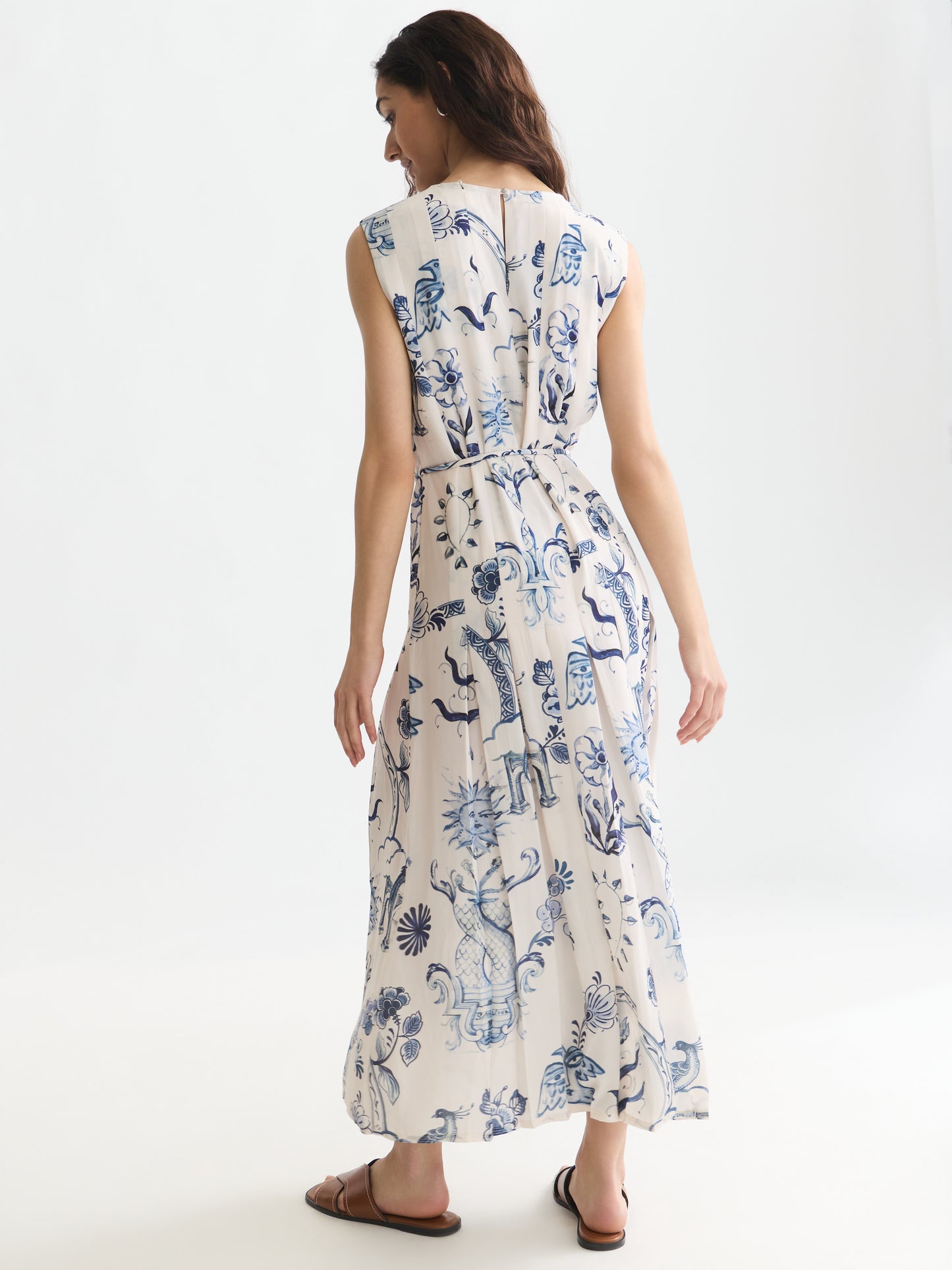 Lavender שמלת מידי לנשים Printed Pleated SCOTCH & SODA