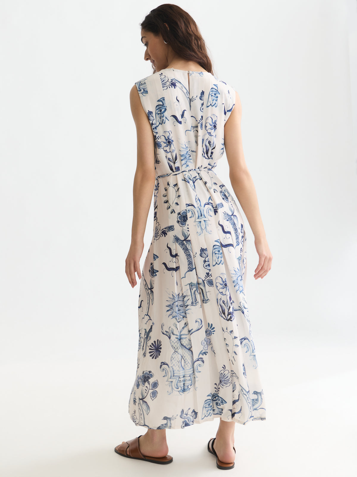 Lavender שמלת מידי לנשים Printed Pleated SCOTCH & SODA