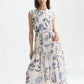 Lavender שמלת מידי לנשים Printed Pleated SCOTCH & SODA