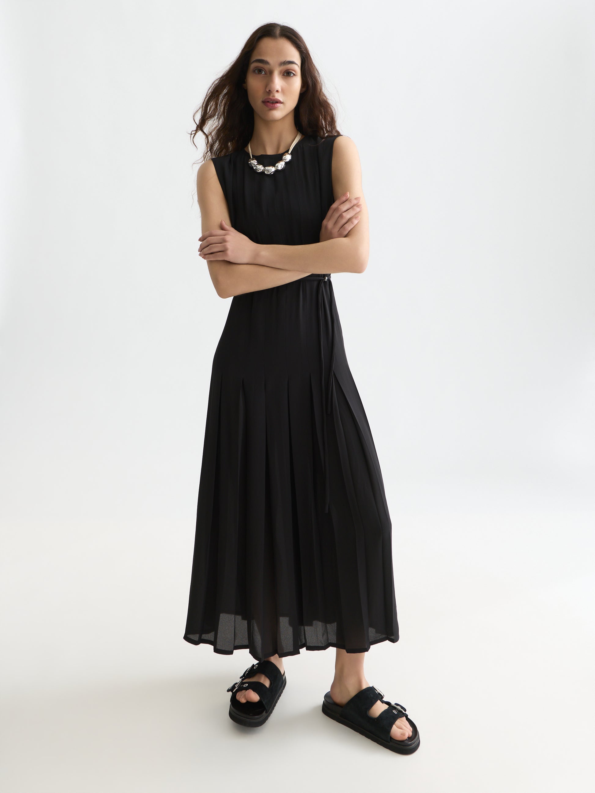 Lavender שמלת מידי לנשים Pleated SCOTCH & SODA