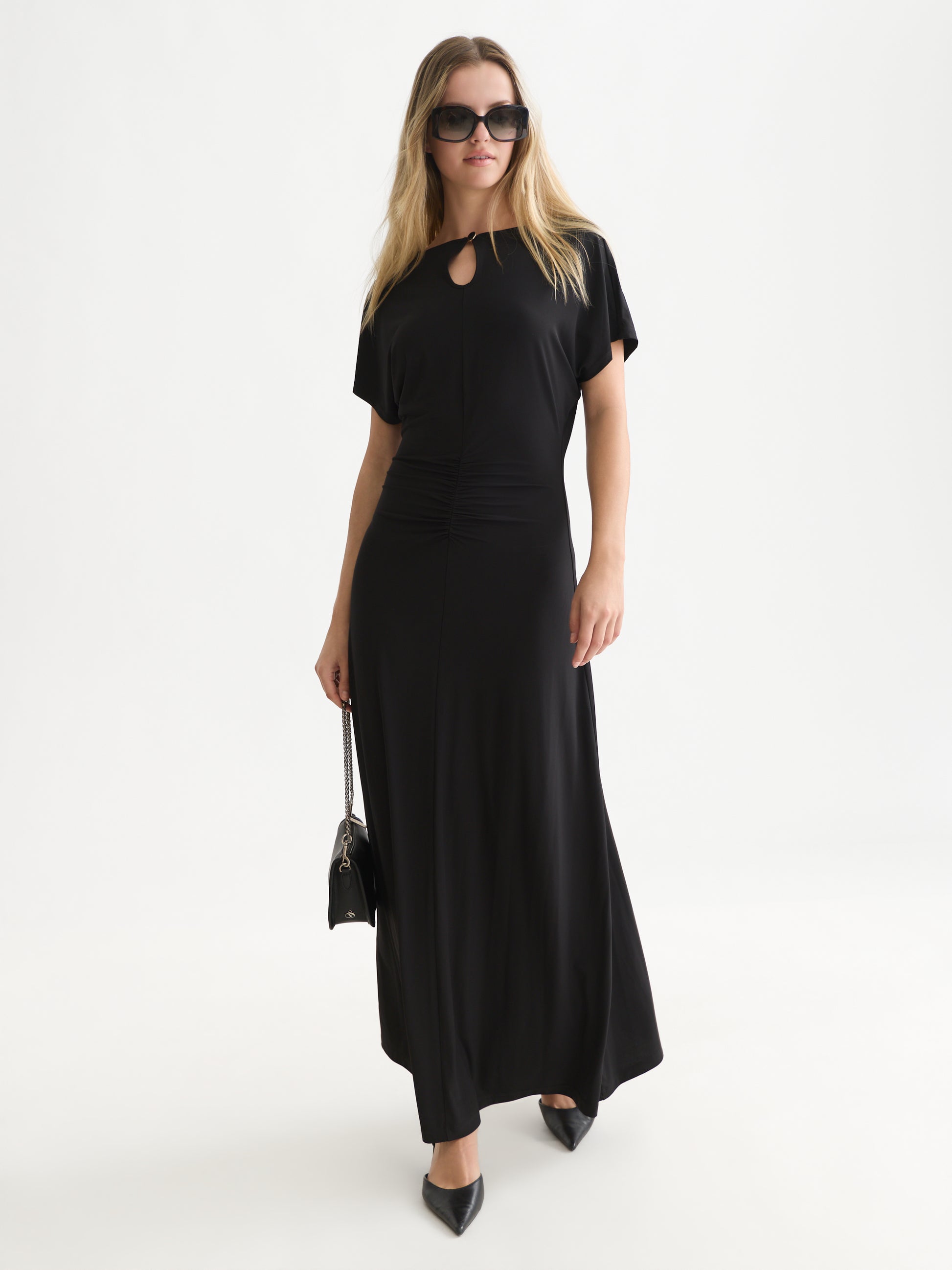 Black שמלת מקסי לנשים Ruched SCOTCH & SODA