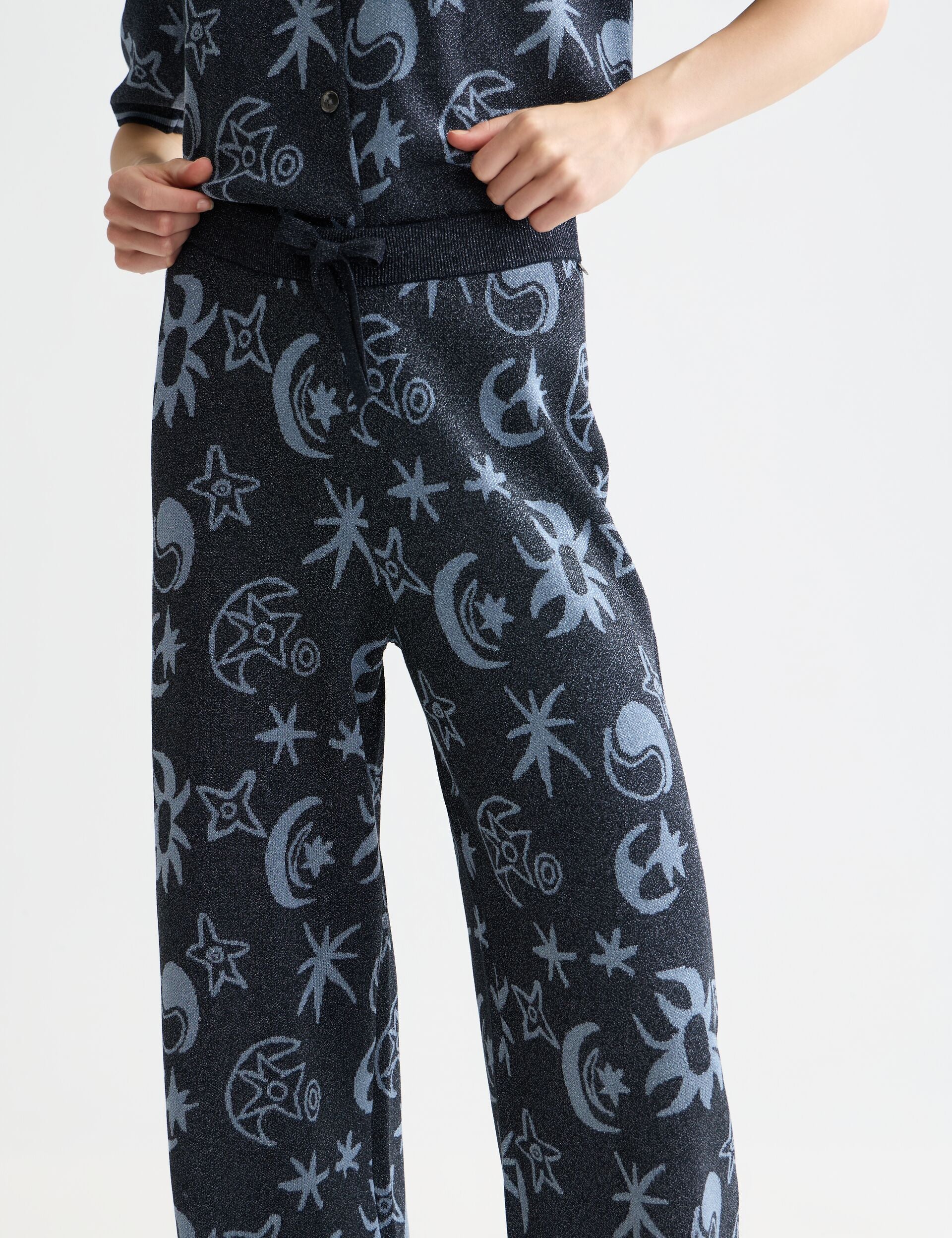 White Smoke מכנסי סריג ארוכים לנשים Jacquard SCOTCH & SODA