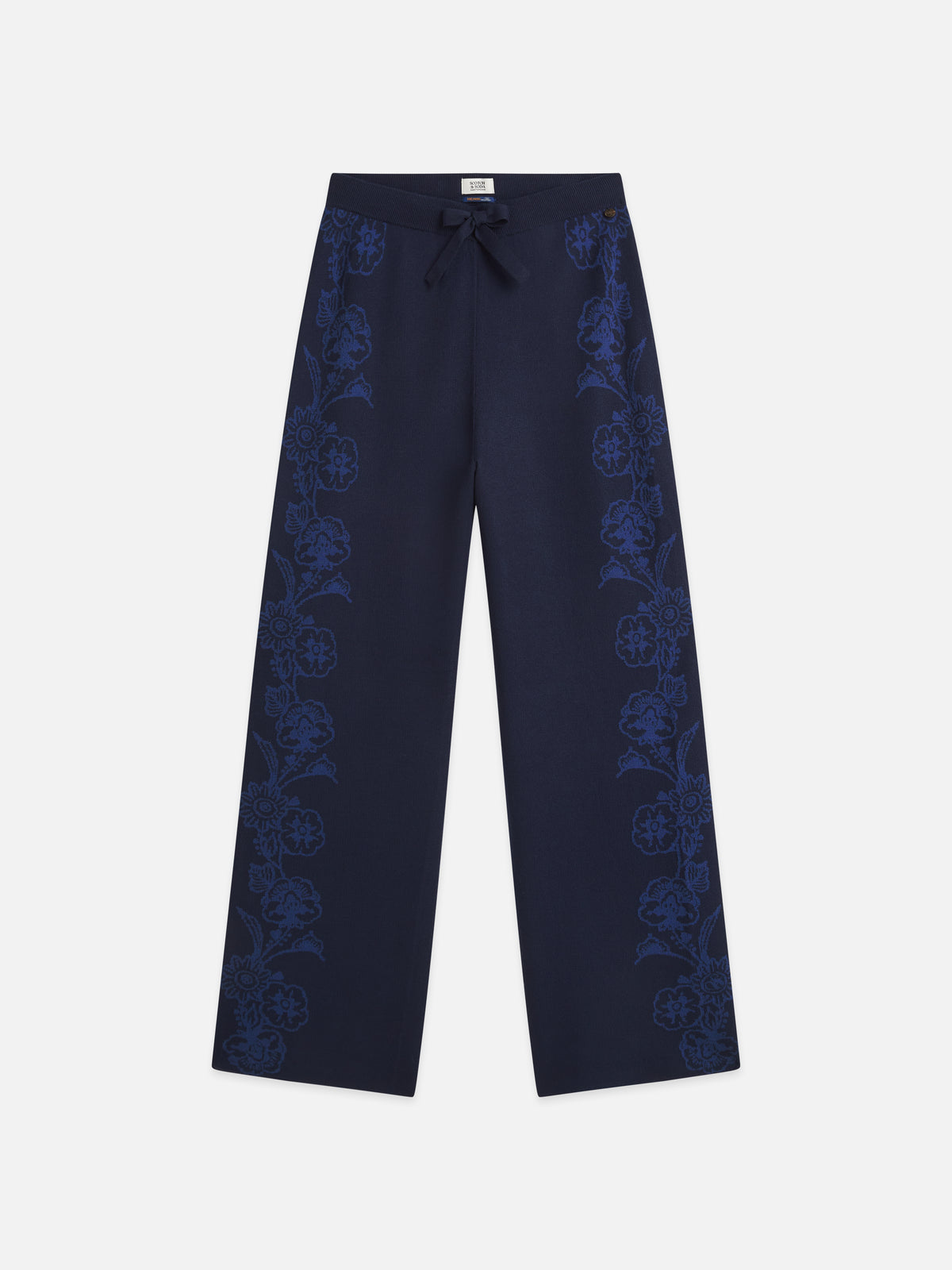 Dark Slate Gray מכנסיים ארוכים לנשים Jacquard Knitted SCOTCH & SODA