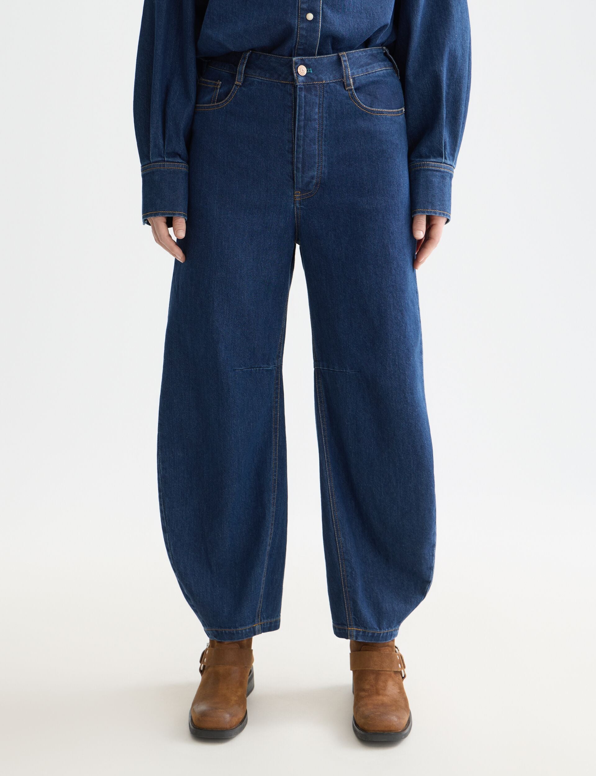 Dark Slate Gray THE LOOP HIGH RISE BARREL JEANS — TOP NOTCH ג'ינס ארוך SCOTCH & SODA