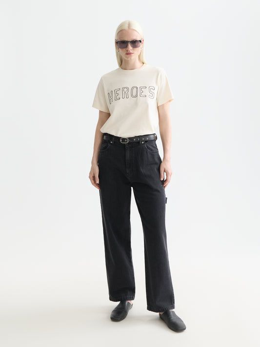 White Smoke RAINE HIGH RISE WIDE LEG — BLACK SUN ג'ינס ארוך SCOTCH & SODA