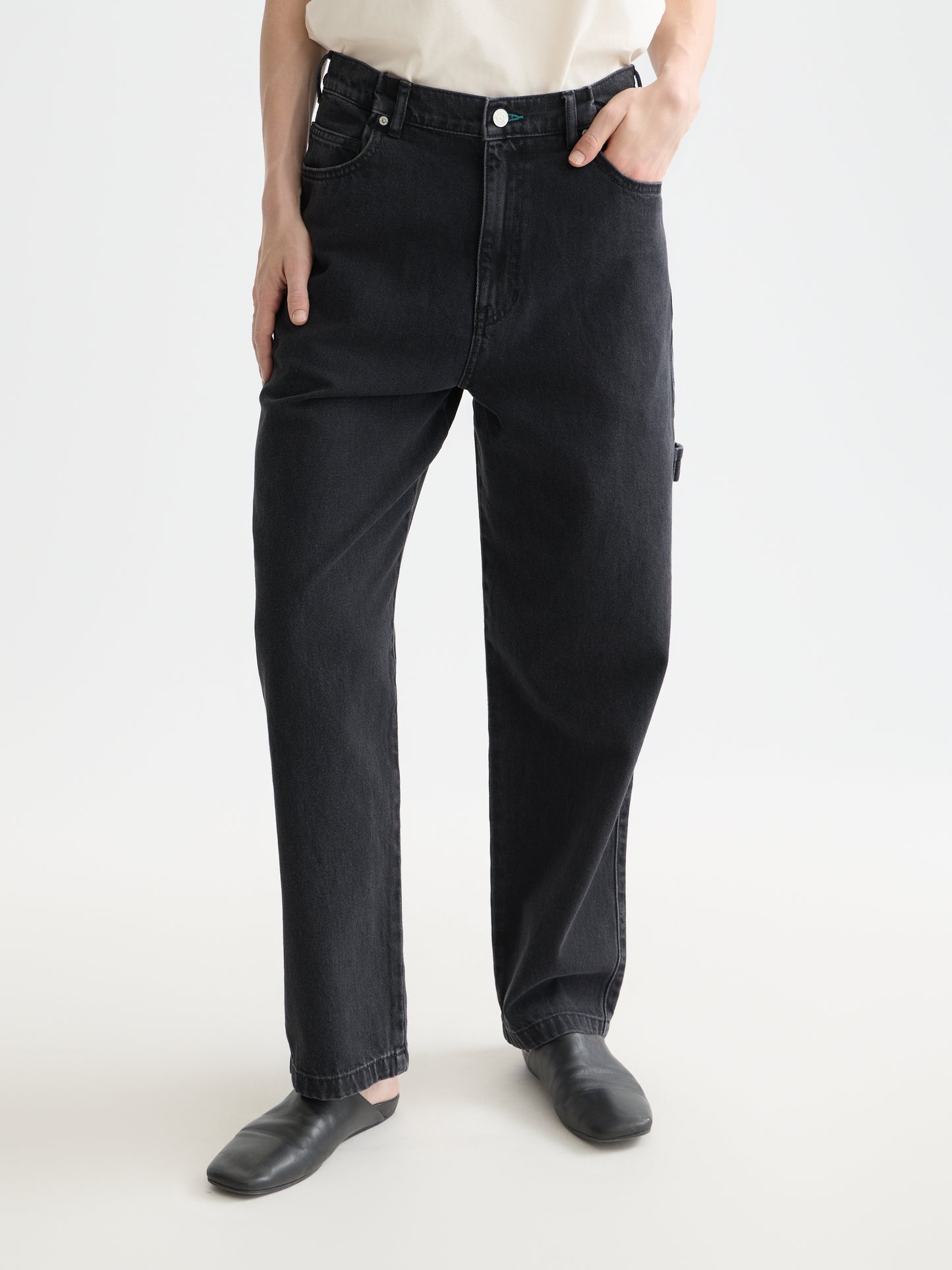 Black RAINE HIGH RISE WIDE LEG — BLACK SUN ג'ינס ארוך SCOTCH & SODA