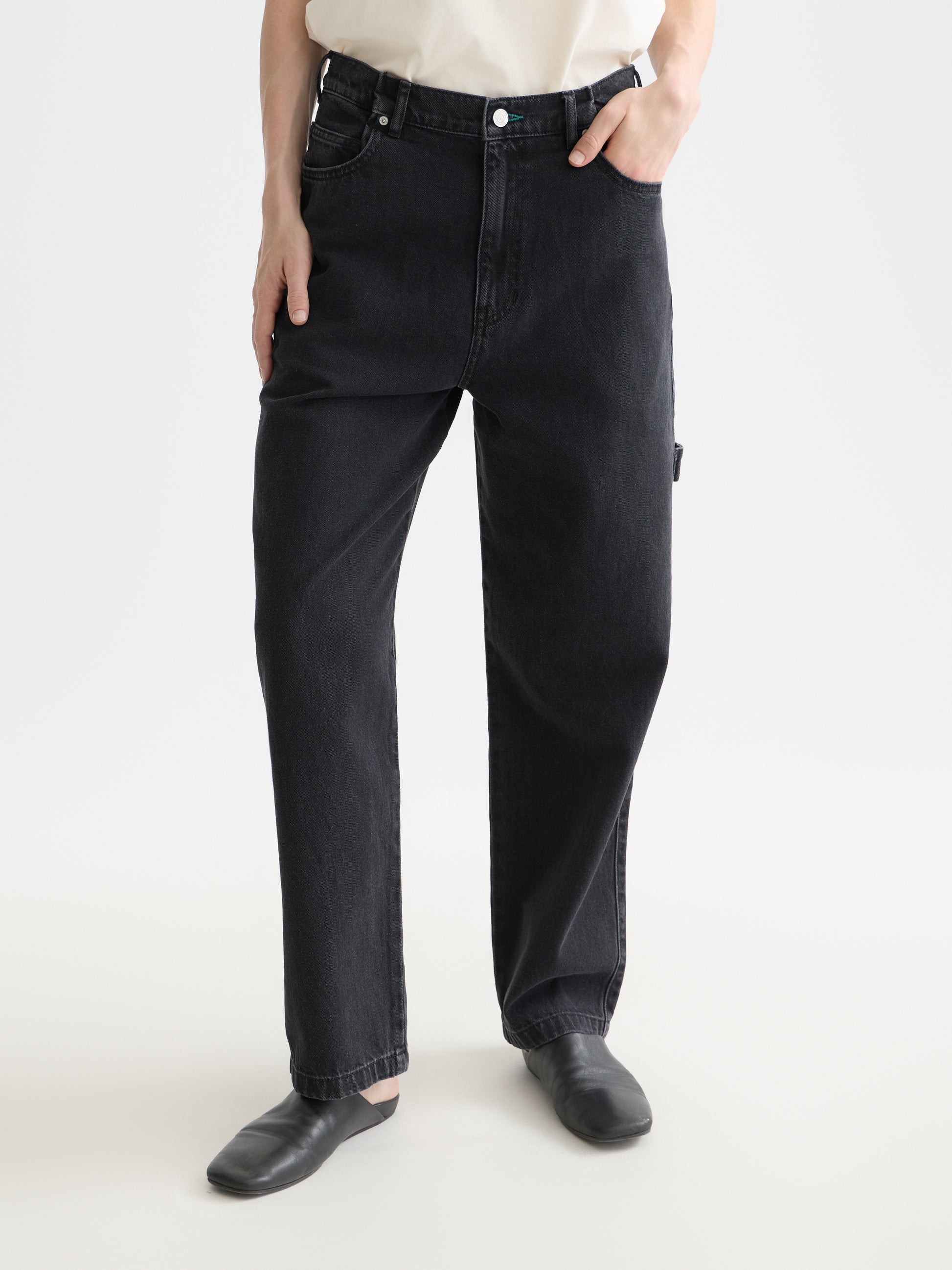 Black RAINE HIGH RISE WIDE LEG — BLACK SUN ג'ינס ארוך SCOTCH & SODA
