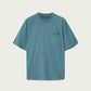 Cadet Blue טי שירט אוברסייז עם הדפס לוגו קטיפתי לגברים Xander ALLSAINTS