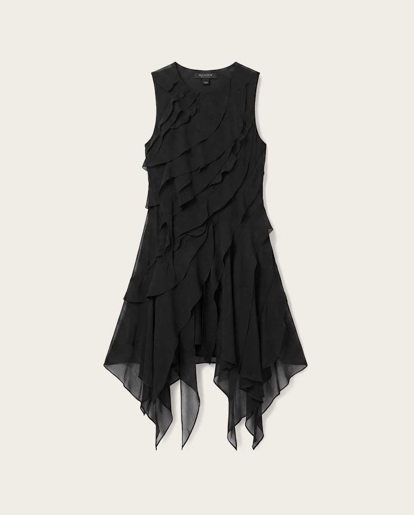 Black שמלת מידי עם חלוקת פאנלים לנשים Angie ALLSAINTS