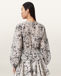 Seashell חולצה ארוכה לנשים Melani Top ALLSAINTS