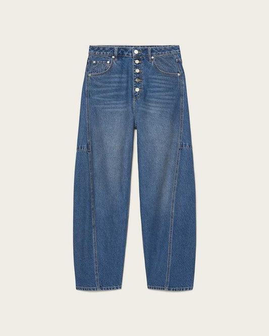 Dark Slate Blue ג'ינס בגזרה מתרחבת מהברך לנשים Carter - Barrel Leg ALLSAINTS