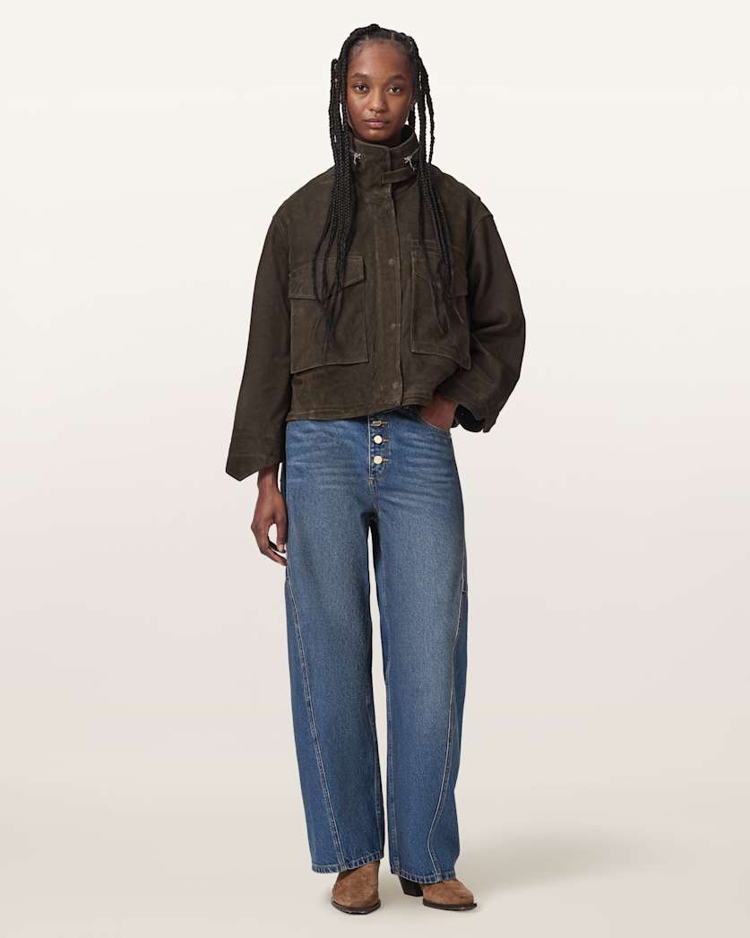 Seashell ג'ינס בגזרה מתרחבת מהברך לנשים Carter - Barrel Leg ALLSAINTS