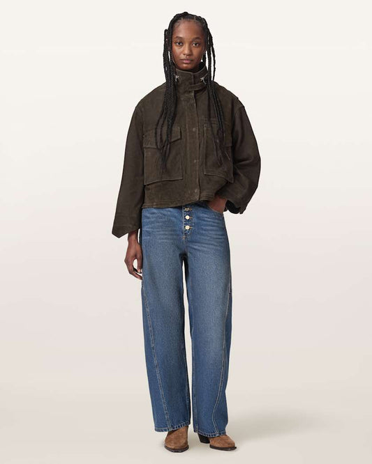 Seashell ג'ינס בגזרה מתרחבת מהברך לנשים Carter - Barrel Leg ALLSAINTS