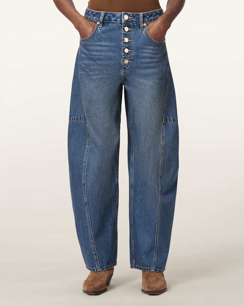Seashell ג'ינס בגזרה מתרחבת מהברך לנשים Carter - Barrel Leg ALLSAINTS