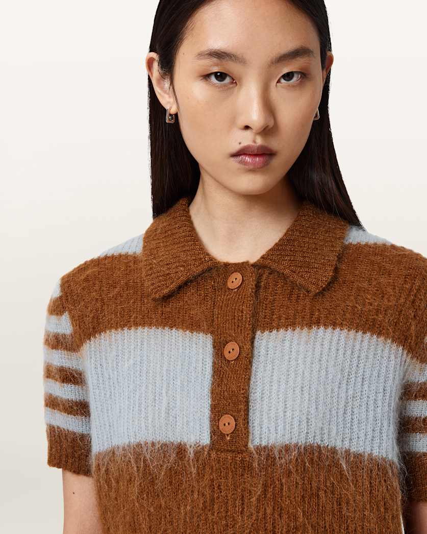 Seashell חולצת פולו קצרה לנשים Clem ALLSAINTS