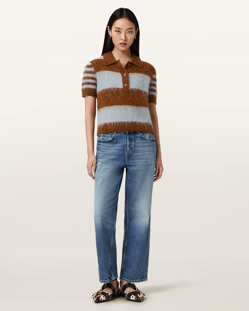 Seashell חולצת פולו קצרה לנשים Clem ALLSAINTS