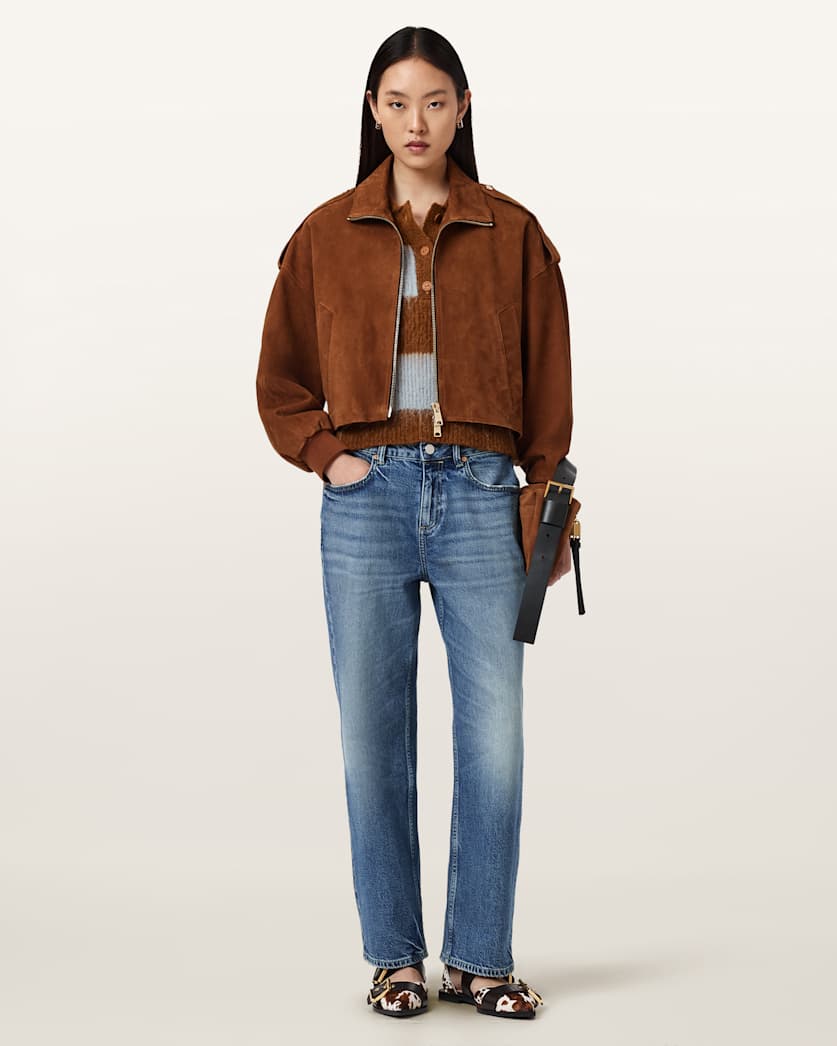 Antique White חולצת פולו קצרה לנשים Clem ALLSAINTS