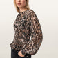 Seashell חולצה פרינט מנומר ארוכה לנשים Cern Top ALLSAINTS