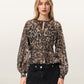 Seashell חולצה פרינט מנומר ארוכה לנשים Cern Top ALLSAINTS