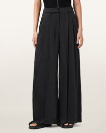 Dark Slate Gray מכנסיים ארוכים לנשים Poppy Satin ALLSAINTS