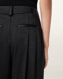 Black מכנסיים ארוכים לנשים Poppy Satin ALLSAINTS