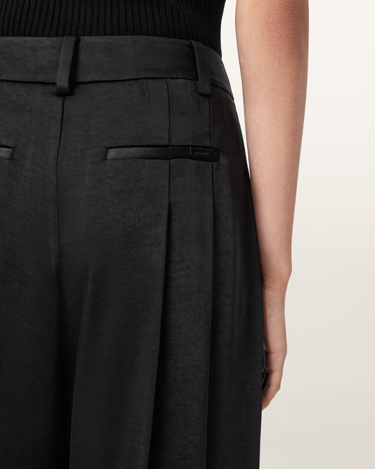 Black מכנסיים ארוכים לנשים Poppy Satin ALLSAINTS