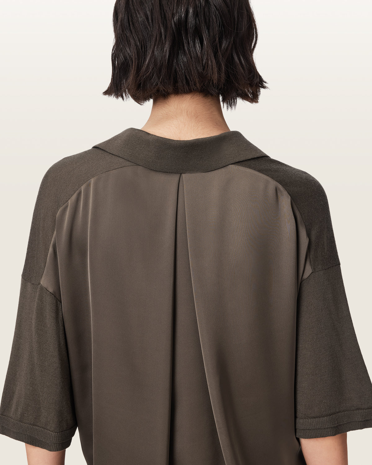 Dark Slate Gray חולצת פולו מצמר לנשים Bern ALLSAINTS