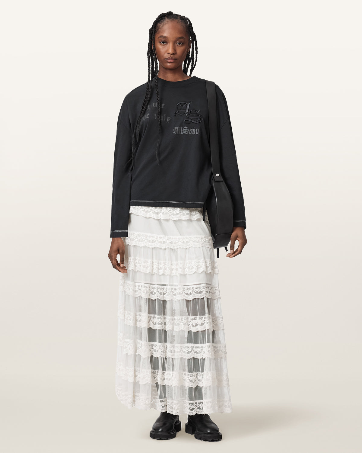 Antique White Maggie skirt חצאית מקסי לנשים ALLSAINTS