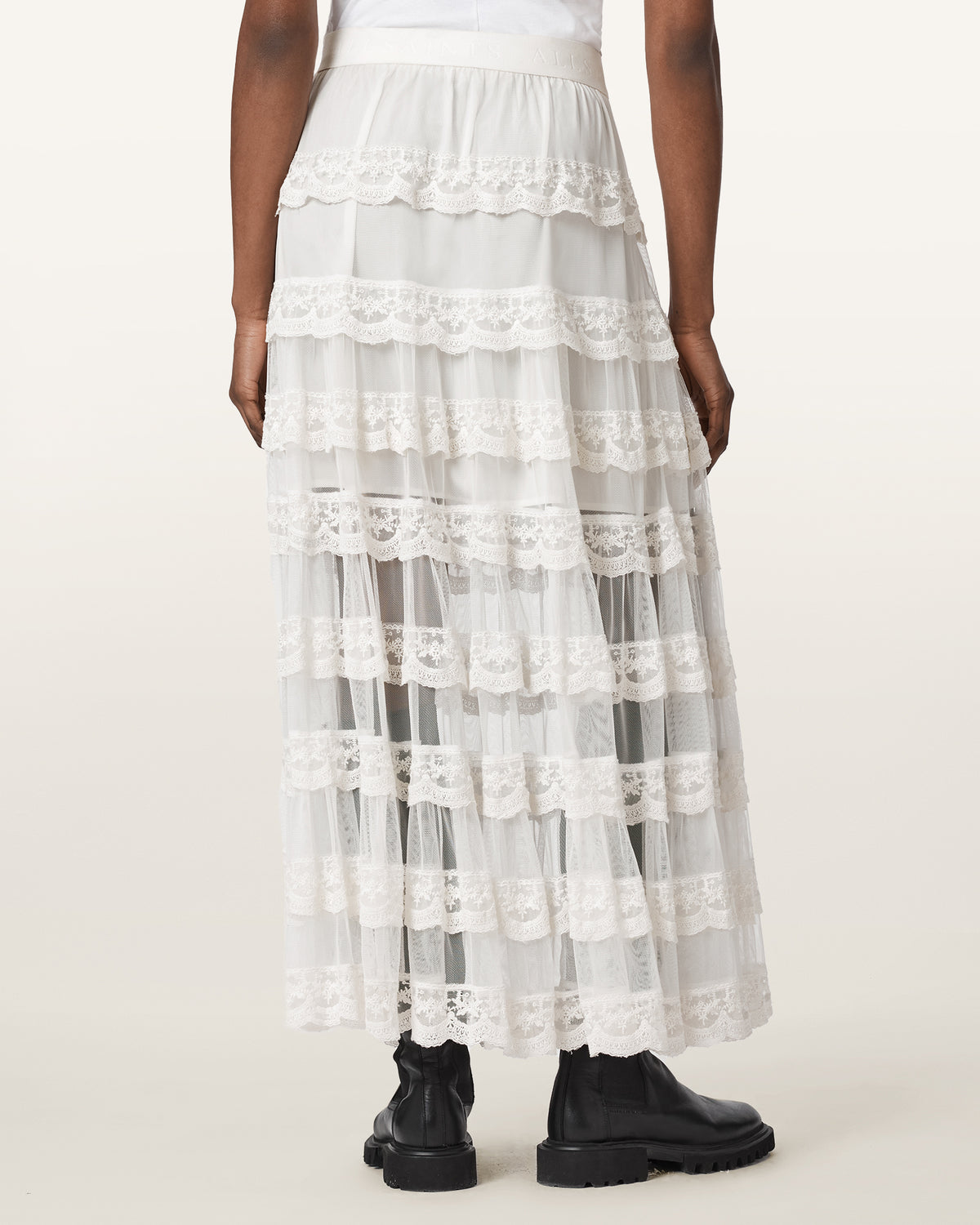 Antique White Maggie skirt חצאית מקסי לנשים ALLSAINTS