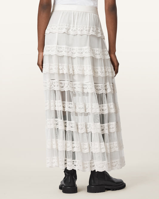 Antique White Maggie skirt חצאית מקסי לנשים ALLSAINTS