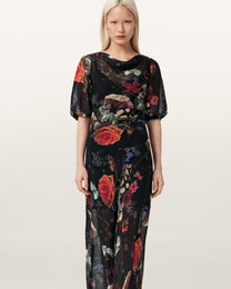 Seashell שמלת מקסי לנשים Tiwa Floral ALLSAINTS