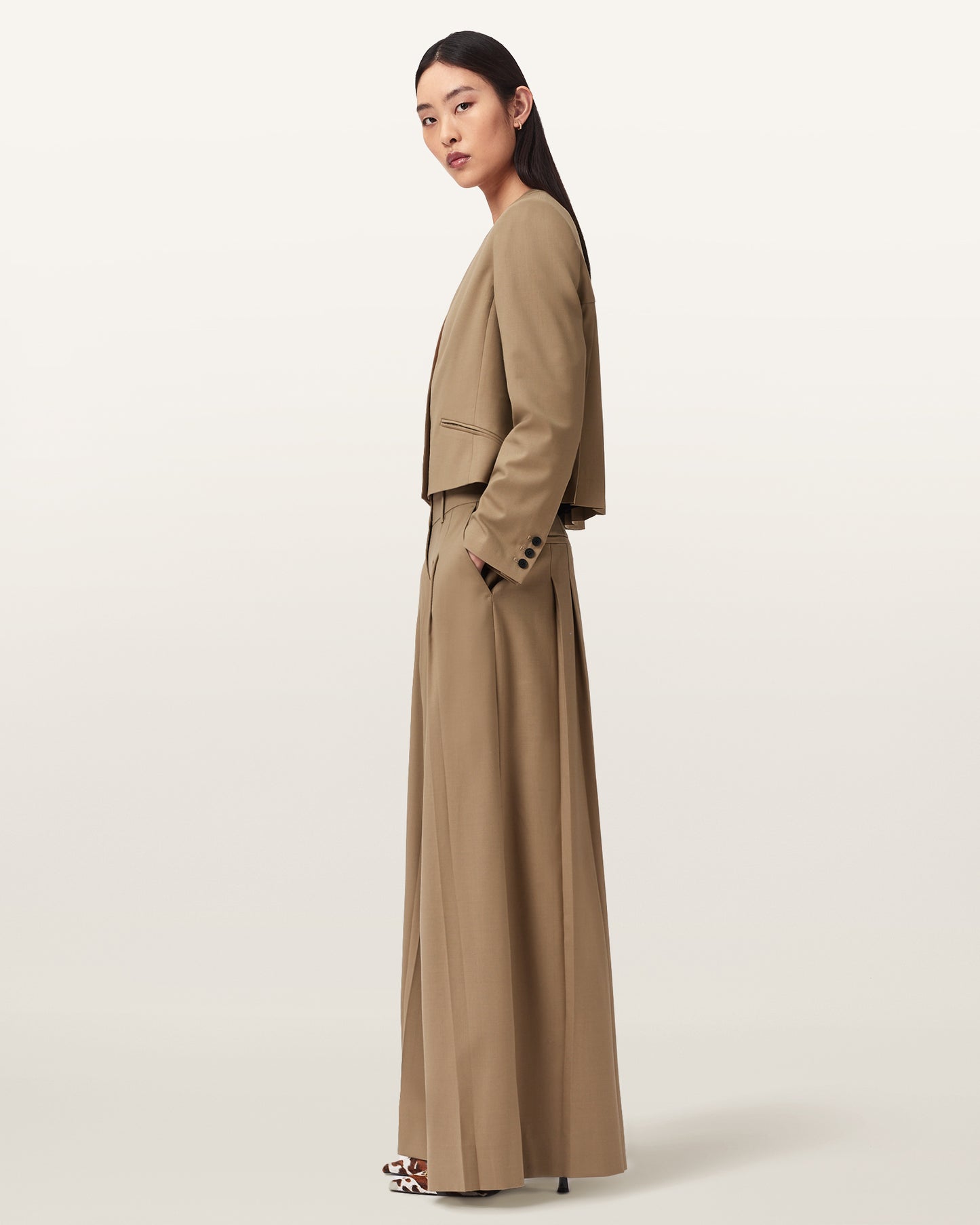 Seashell מכנסיים ארוכים לנשים Poppy Trouser ALLSAINTS