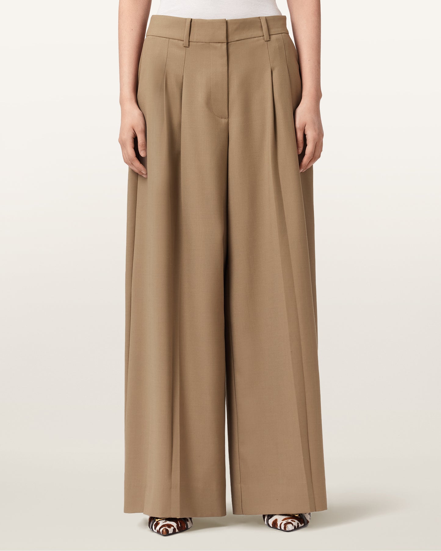 Rosy Brown מכנסיים ארוכים לנשים Poppy Trouser ALLSAINTS