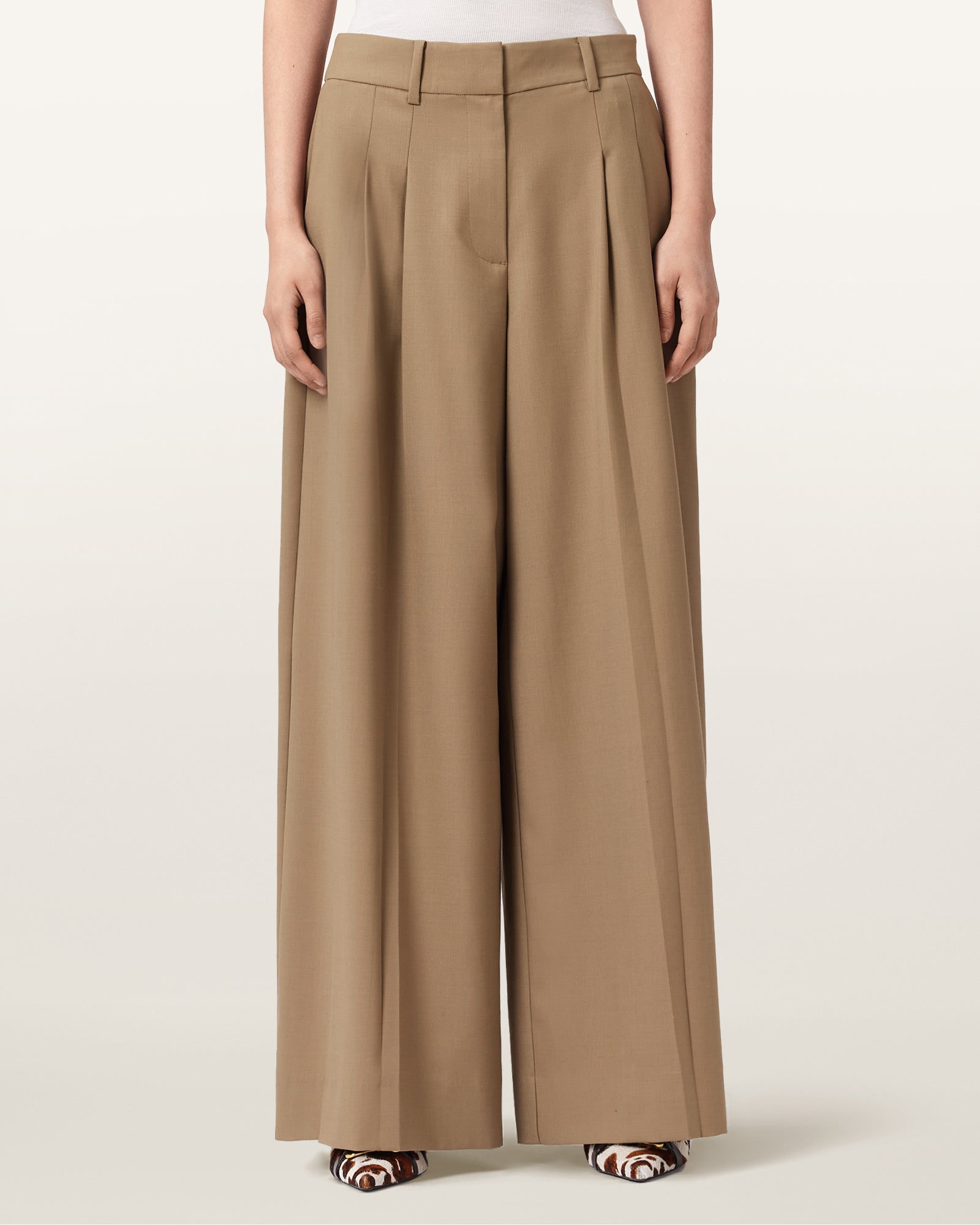 Rosy Brown מכנסיים ארוכים לנשים Poppy Trouser ALLSAINTS