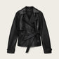 Dark Slate Gray Okena cropped ג'קט עור לנשים ALLSAINTS