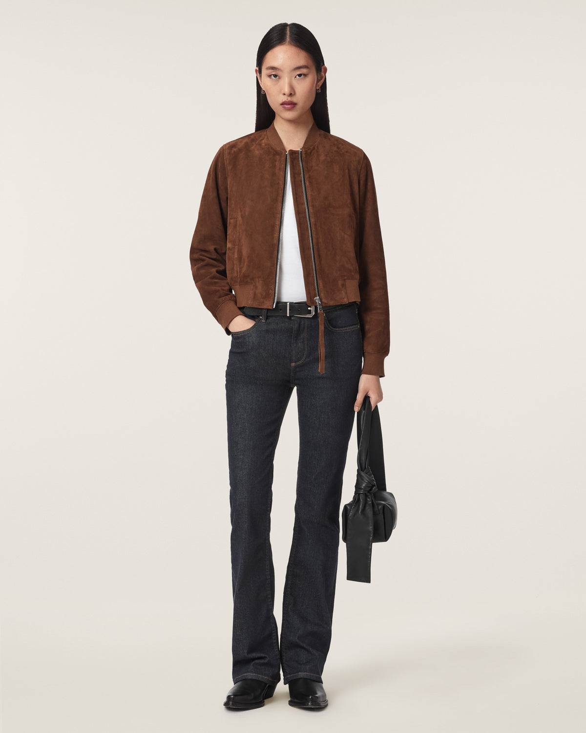 Dark Slate Gray Haldan slim bootcut ג'ינס ארוך לנשים ALLSAINTS